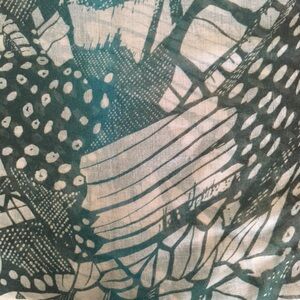 Abstract Teal and White Patterned Scarf